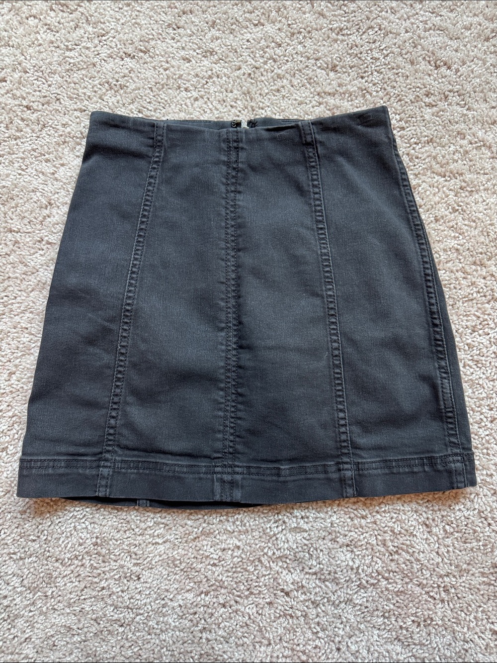 Free People Black Mini Skirt with Panel Stitching